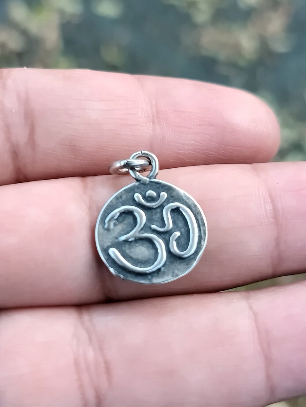 2 Pendants Sterling Silver OM And Heart Charm
